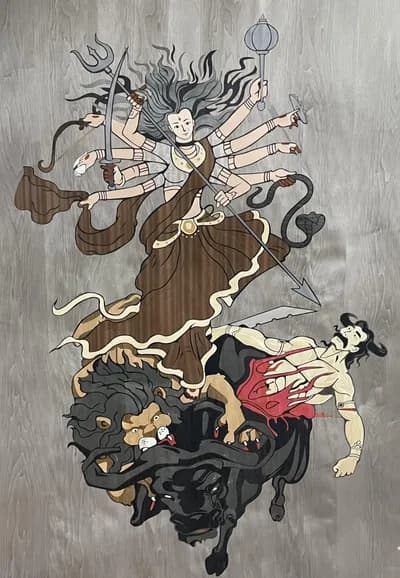 Marquetry — Goddess Durga main