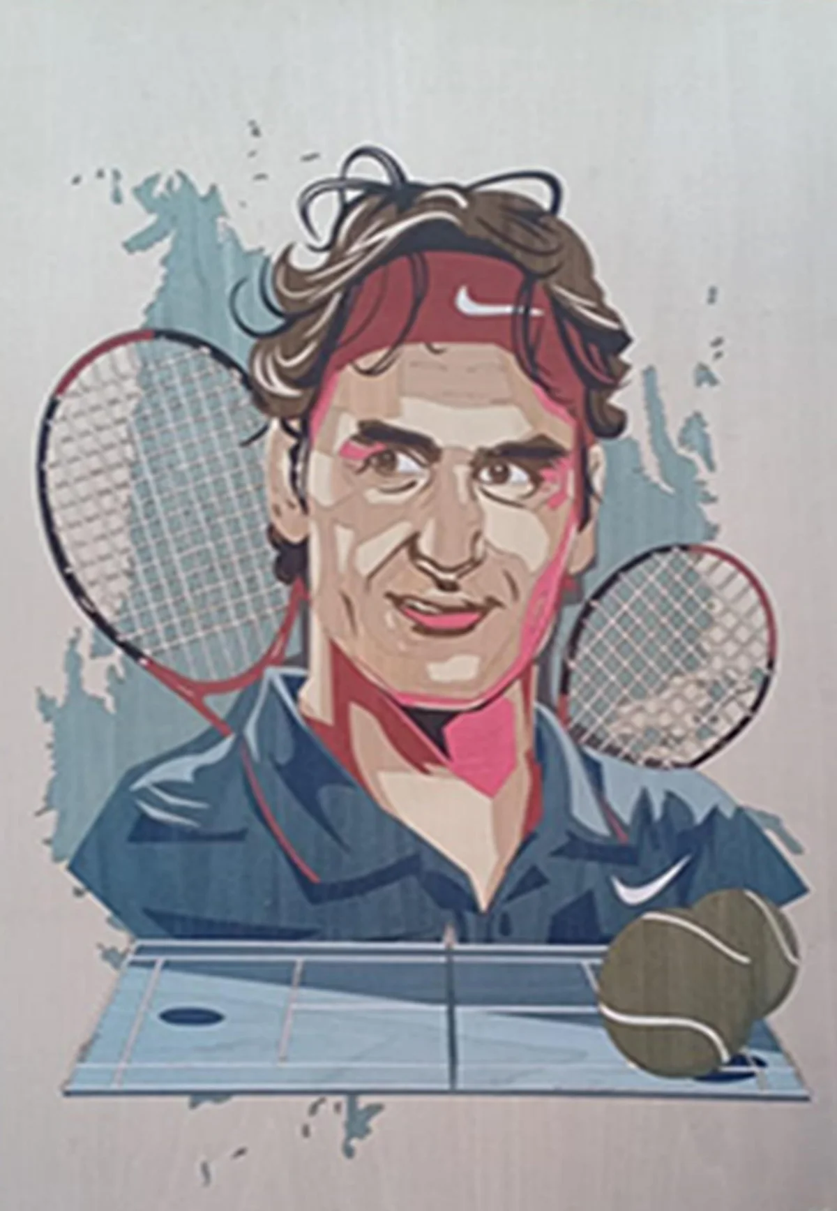 Marquetry — Tennis Champion Portrait main